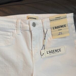L'AGENCE Margot Women's High Rise White Jeans